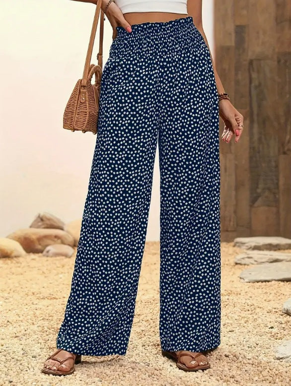 ⏳Limited-time 50% off⏰Women's Smocked High Waist Wide Leg Pants👖