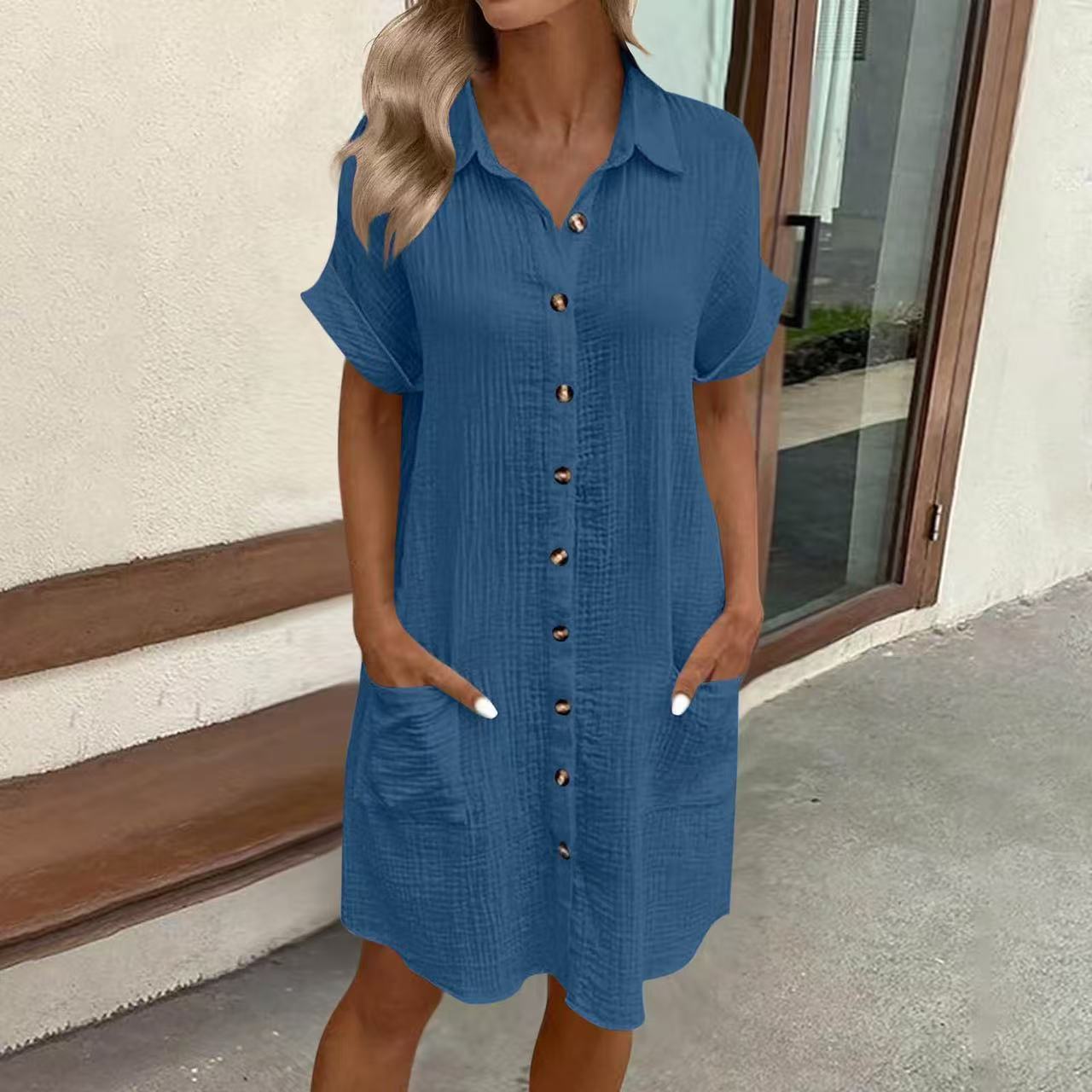 Portofino Casual Midi Shirt Dress