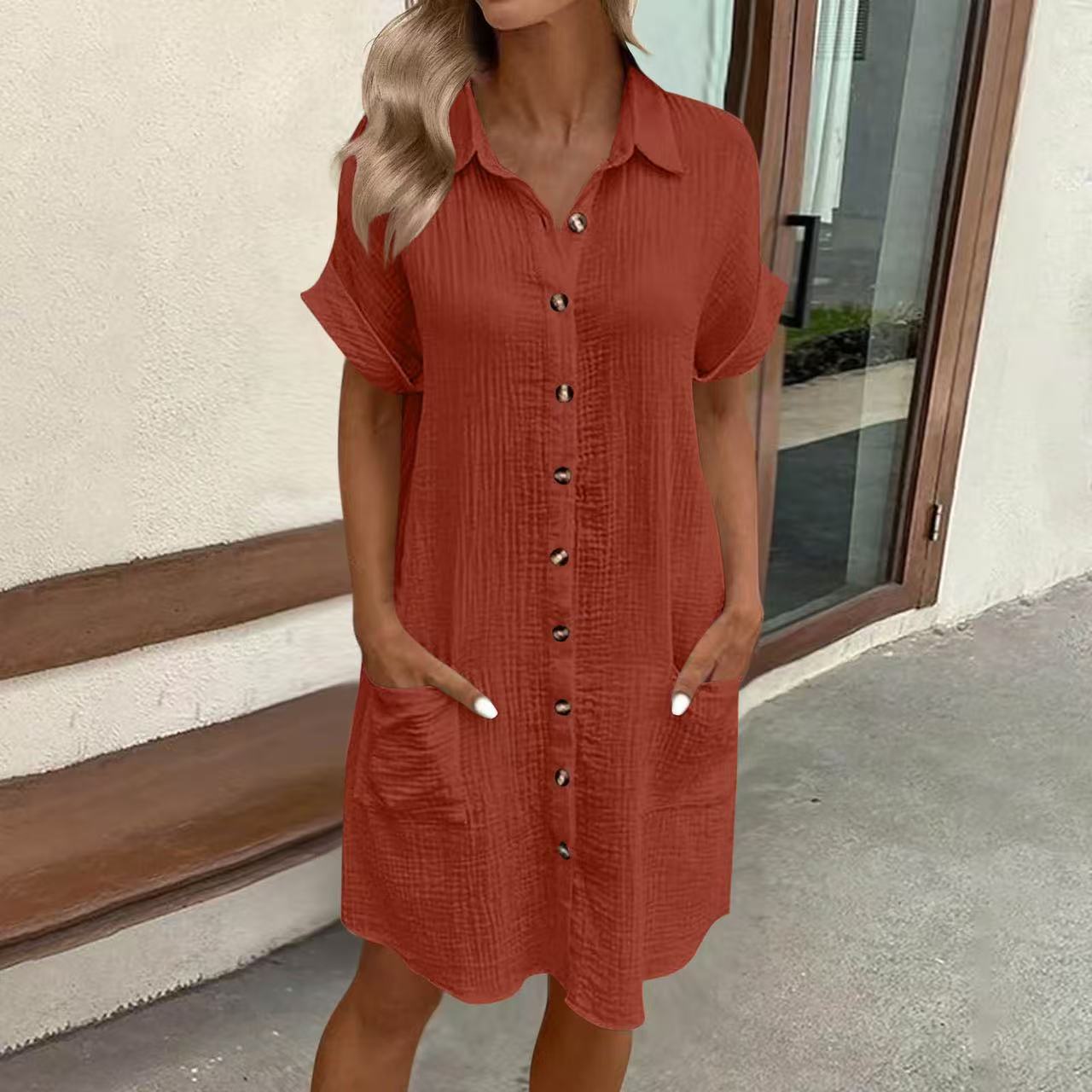 Portofino Casual Midi Shirt Dress