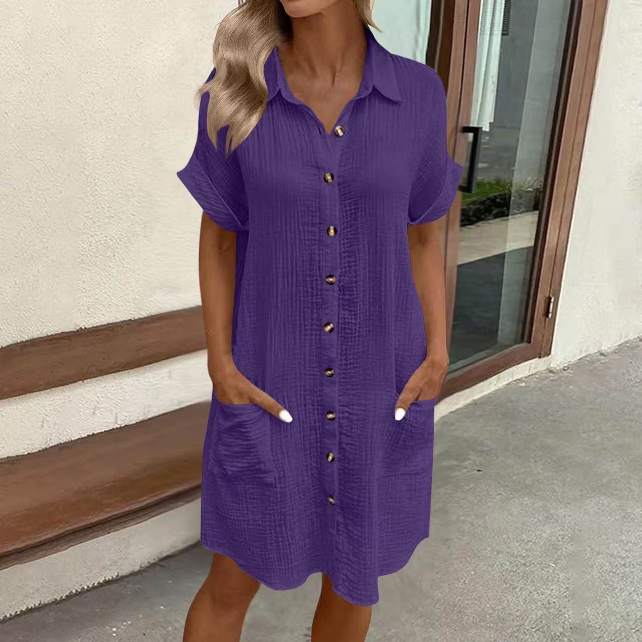 Portofino Casual Midi Shirt Dress