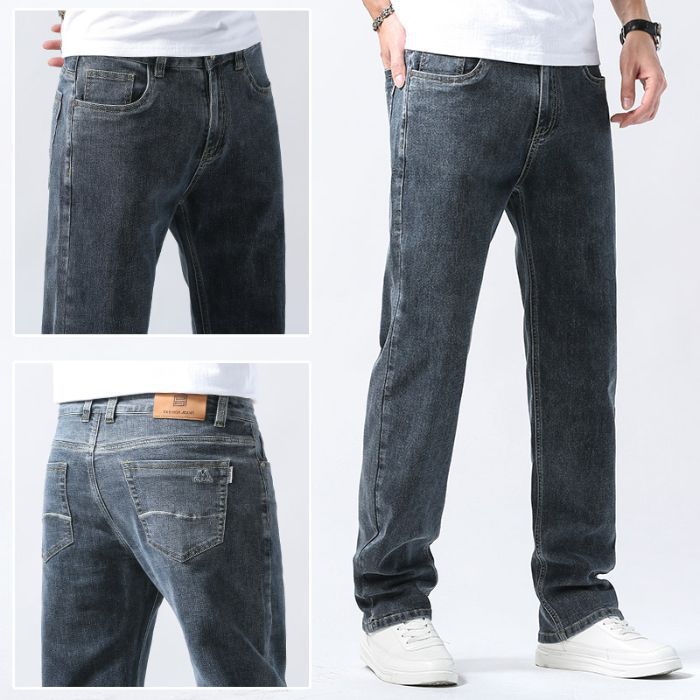 Casual Loose Fit Cotton Stretch Jeans