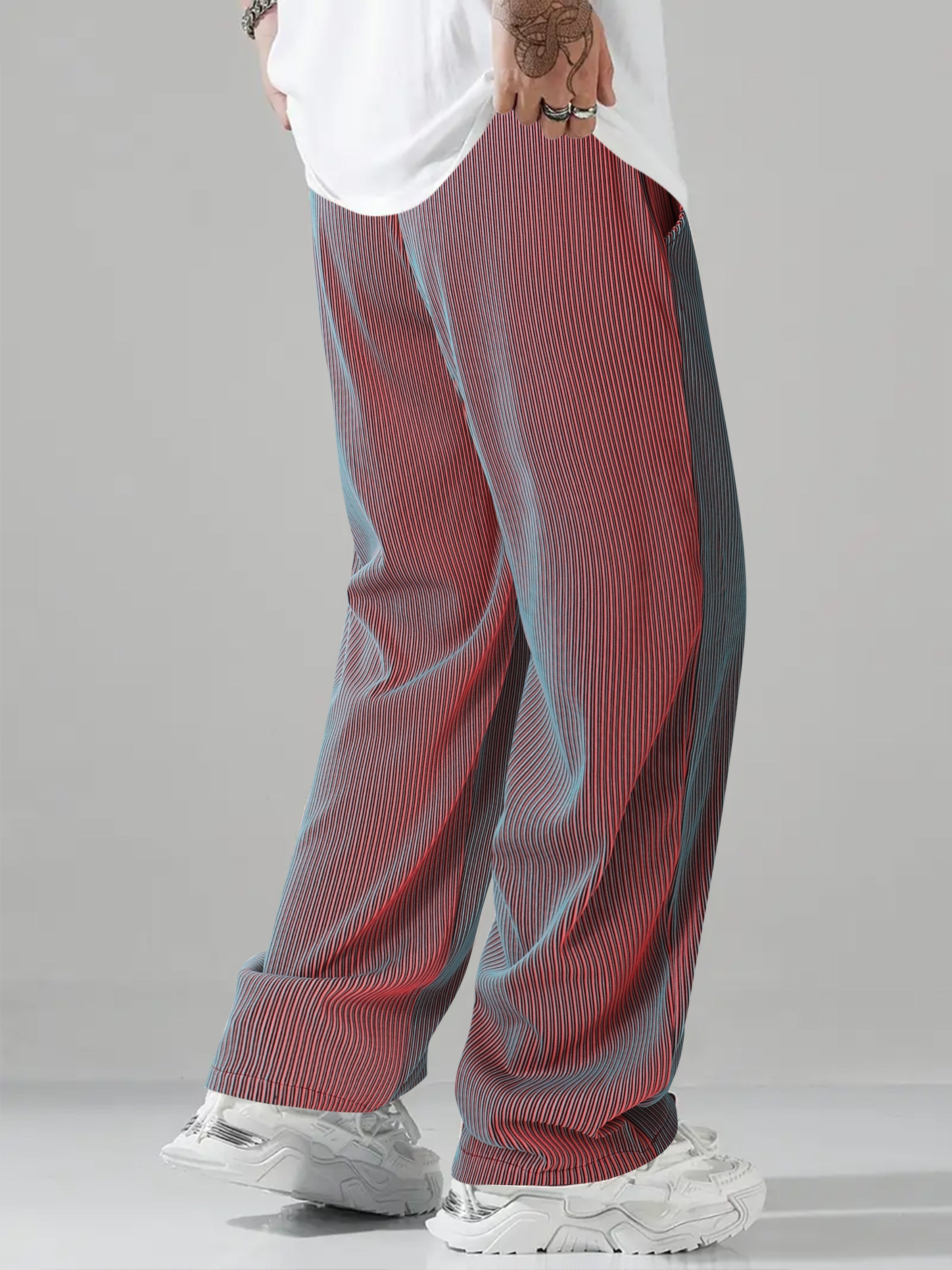 Cationic Fluid Relaxed Fit Striped Pants