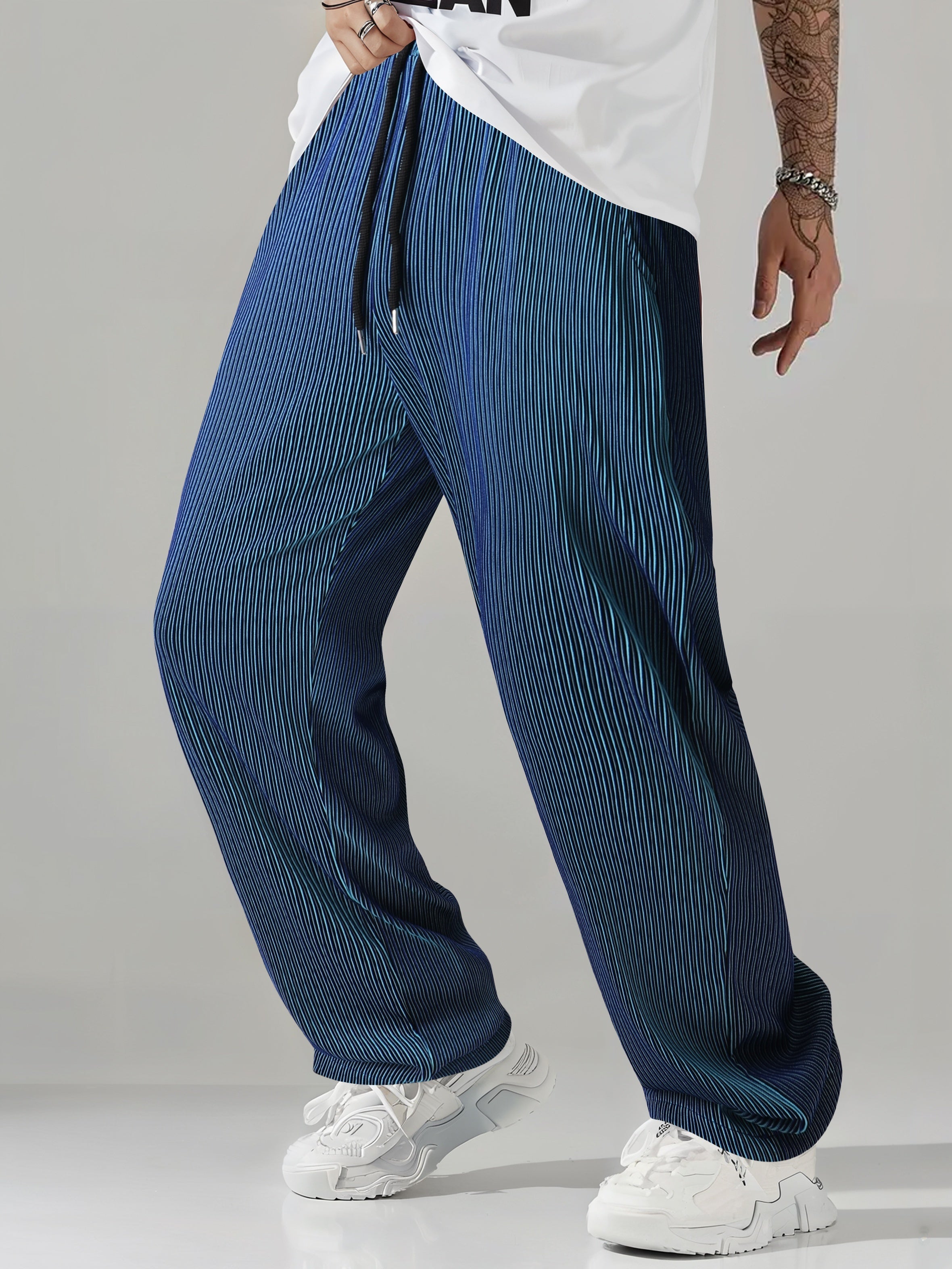 Cationic Fluid Relaxed Fit Striped Pants