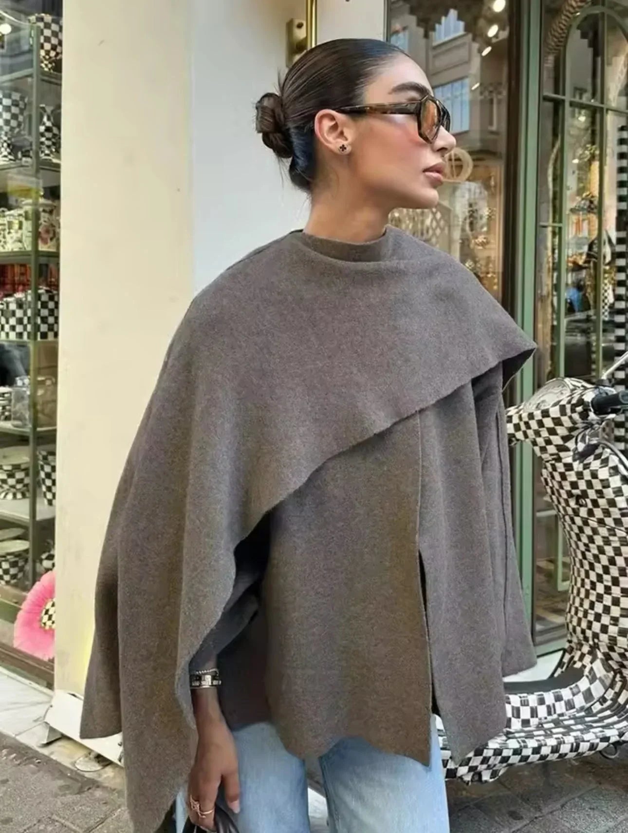 Asymmetric Scarf Cape