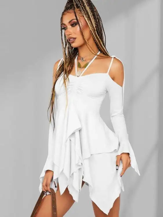 🔥 50% OFF 🖤 Midnight Siren Asymmetry Dress