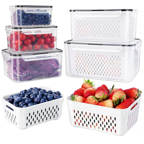5-Pack Stackable Fruit & Veg Containers