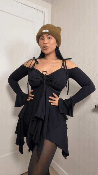 🔥 50% OFF 🖤 Midnight Siren Asymmetry Dress