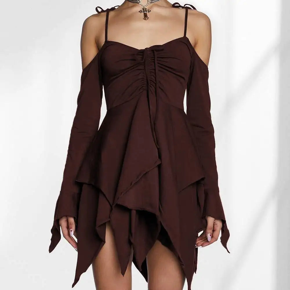 🔥 50% OFF 🖤 Midnight Siren Asymmetry Dress