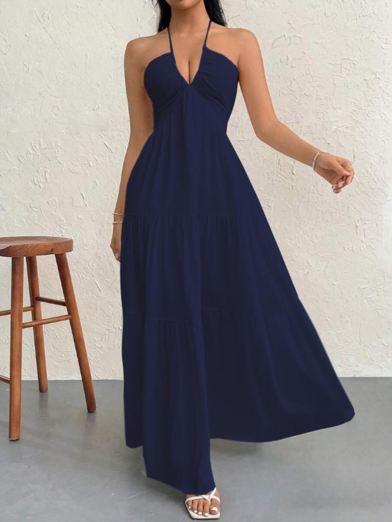 Luna Breeze Maxi Halter Dress | Flowy Tiered Summer Dress