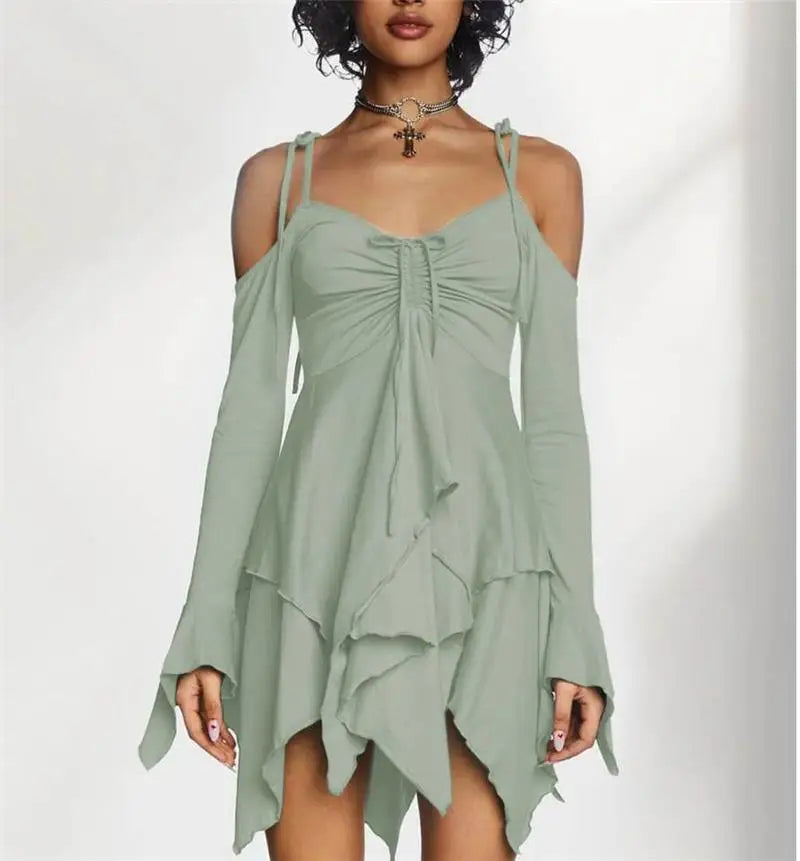 🔥 50% OFF 🖤 Midnight Siren Asymmetry Dress